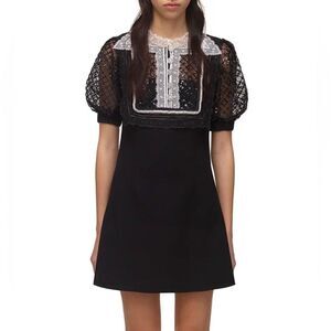 Self-portrait Sequin-Embellished Collared Mini Dress size 4
